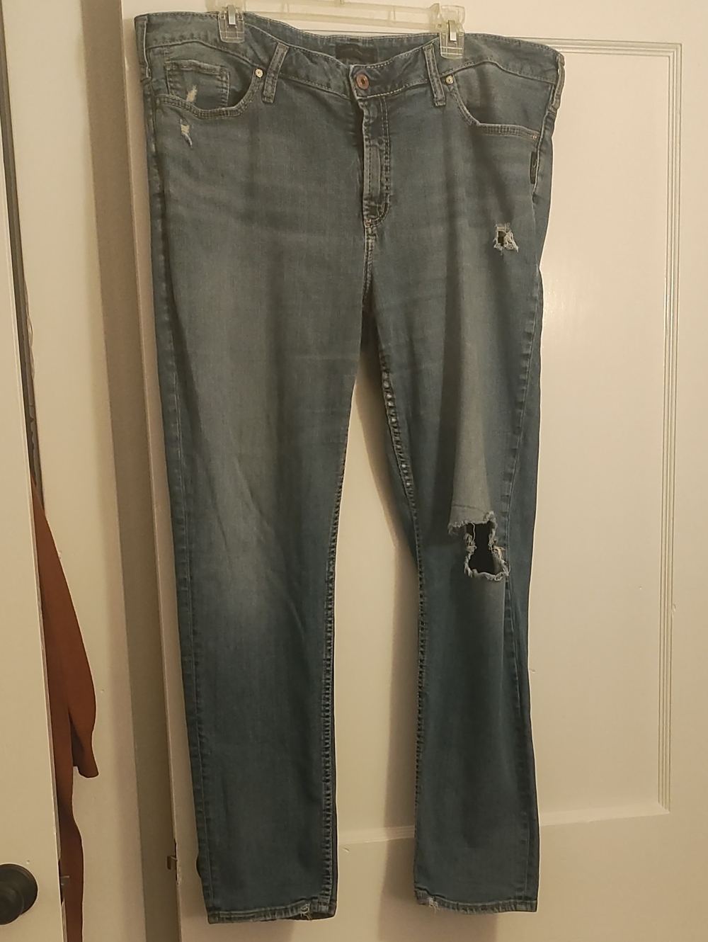 Silver Jeans Light Blue Denim Avery Slim Plus Sz Waistband Detail